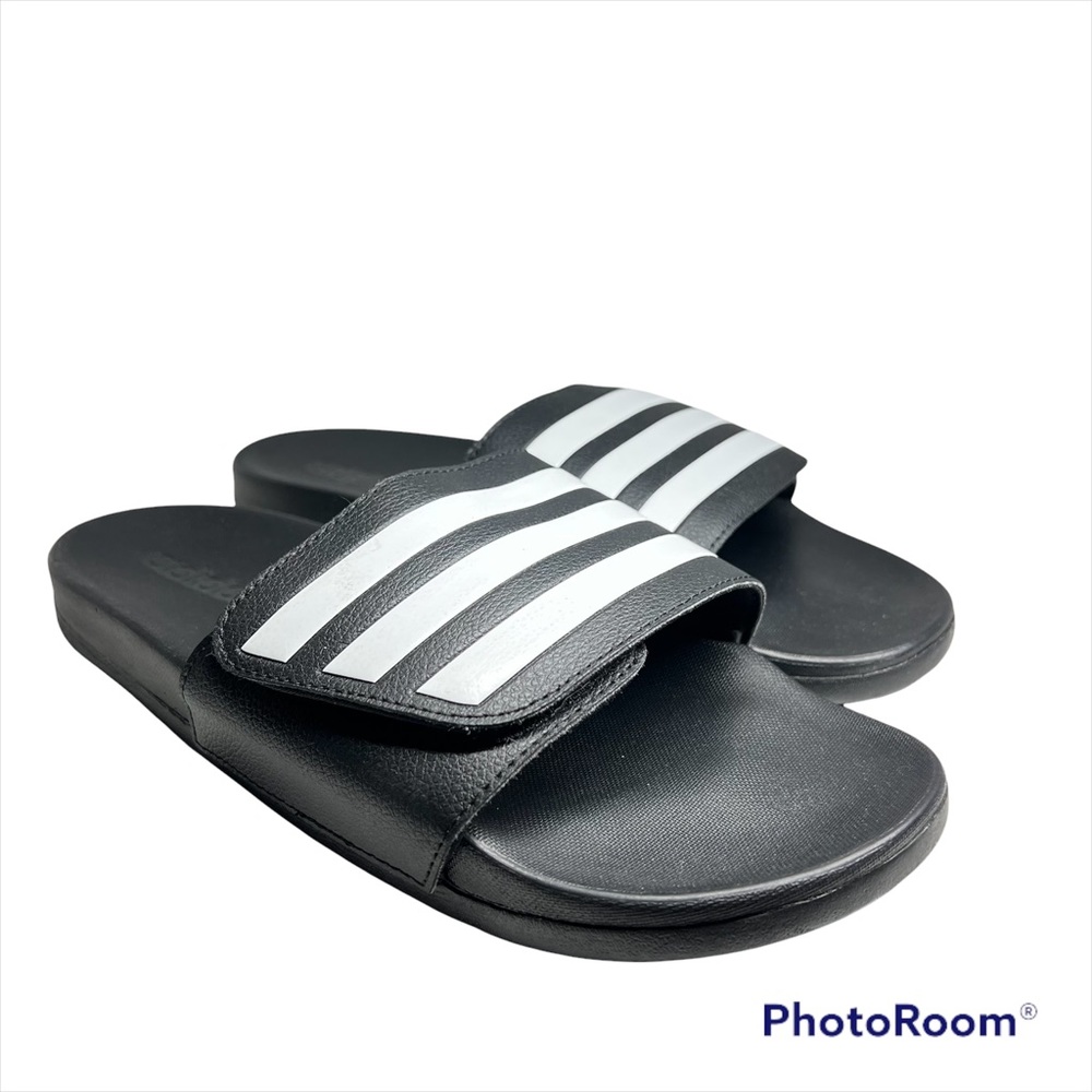 ADIDAS Adilette Comfort Men's Size 8 Black Adjustable UNISEX Slide Sandals
